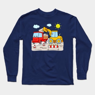 Digger and Truck for Boys and Girls Long Sleeve T-Shirt